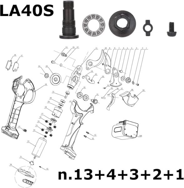 Laecabv - Accessori di ricambio per forbici 40mm LA40 LA40S