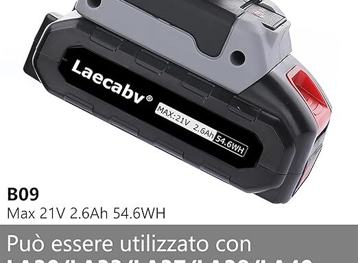 Laecabv 21V/2.6Ah Batteria di Backup B09